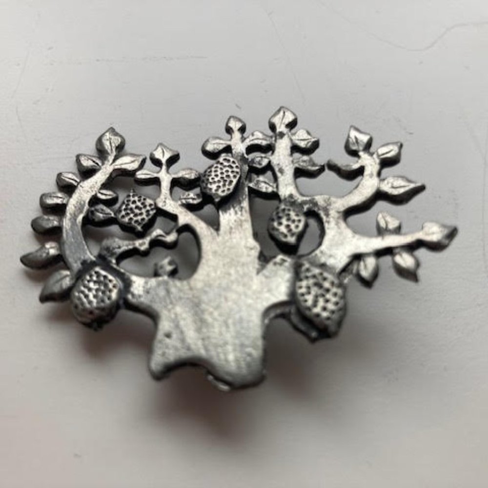 Vintage Pewter Metzke Lemon Tree Pin